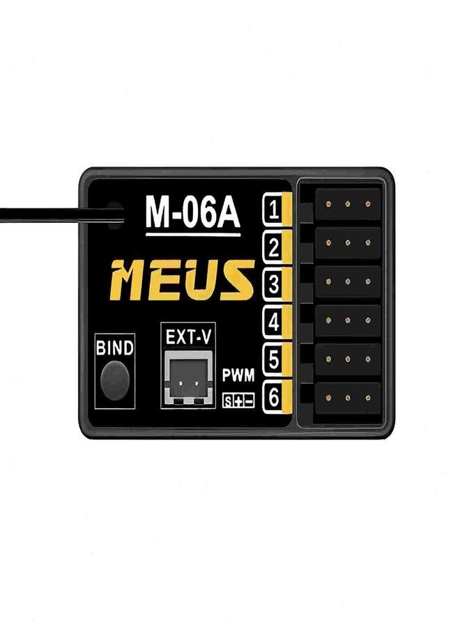 MEUS RACING جهاز استقبال MEUS RACING 2.4GHz RC M-06A للتحكم عن بعد طويل المدى متوافق مع جهاز إرسال MEUS Racing RC ME-10B لسيارات/قوارب/دبابات التحكم عن بعد وما إلى ذلك (6 قنوات) - Image 1